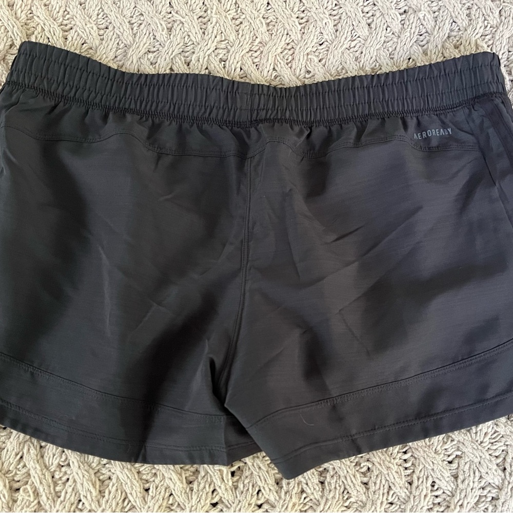 Adidas NEW black Athletic Training Short Women’s Large Heather Woven Pacer - Picture 10 of 12